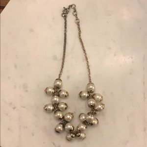 Anthropologie gold and white statement necklace